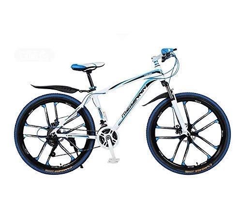 Mountain Bike : XYSQWZ Mountain Bike Bicycle Pvc And All Aluminum Pedals High Carbon Steel Alloy Frame Double Disc Brake 26 Inch Wheels For Outdoor Travel