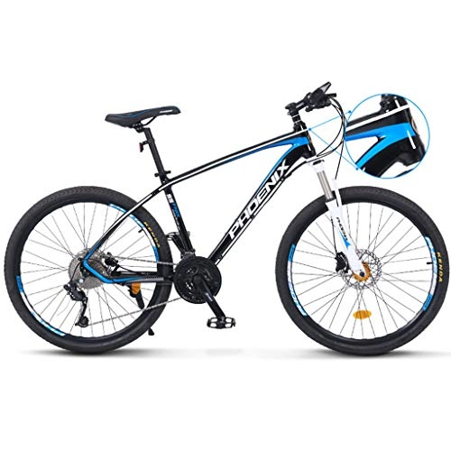 Mountain Bike : XZBYX Mountain Bike Male And Female 33-Speed Young Student Variable Speed Racing Adult Off-Road Aluminum Alloy Bike, 1 Hour Ride 28KM (169 * 66 * 94Cm), Blue