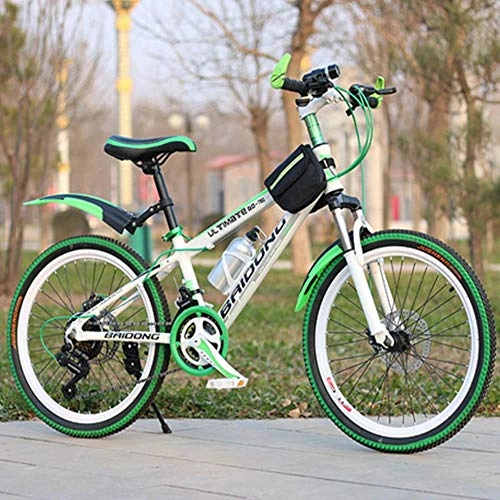 Mountain Bike : XZM 21 / 24 / 27 speed mountain bike 20 / 22 / 24 / 26inch variable speed bicycle Front and rear disc brakes multicolor, 21 speed green, 22inch