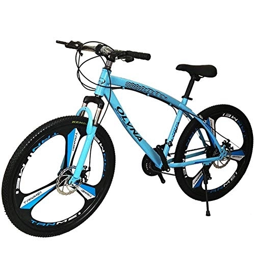 Mountain Bike : YANGSANJIN 26 Inch Mountain Bikes, High-Carbon Steel, Double Disc Brake Adjustable Seat Bicycle, Suitable for Students, Cyclists, 21 Speed