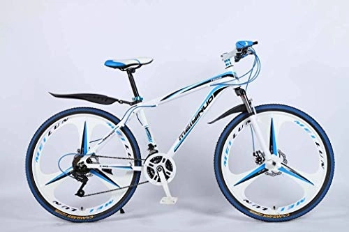 Mountain Bike : YBB-YB YankimX 26In 27Speed Mountain Bike for Adult, Lightweight Aluminum Alloy Full Frame, Wheel Front Suspension Mens Bicycle, Disc Brake (Color : Blue, Size : E)
