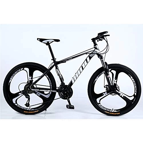 Mountain Bike : Ydshyth Lightweight 21-30 Speeds Mountain Bikes Bicycles High-Carbon Steel Hardtail Alloy Stronger Frame Disc Brake Bicycle Adjustable Seat, Black, 24speed