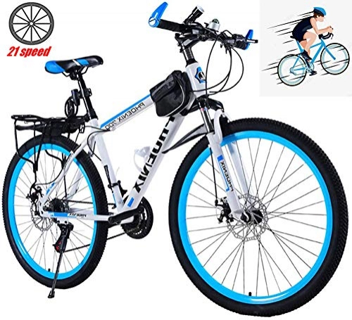 Mountain Bike : YGWLWL 21-Speed Mountain Bike, 26'' Lightweight Bicycle, Variable Speed Bicycle with Dual disc brake and PVC foot pedal, Very suitable for outdoor riding, D