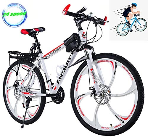 Mountain Bike : YGWLWL 24-Speed Variable Speed Bicycle, 26'' Lightweight Bicycle, Mountain Bike with PVC Foot Pedal And Dual Disc Brake, Suitable for People with Height of 155~185 Cm, C