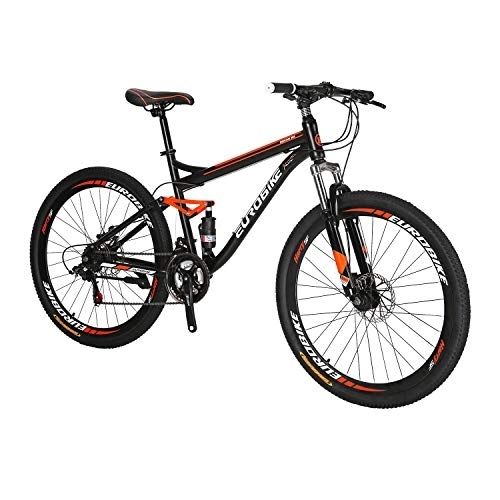 Mountain Bike : YH-S7 Full Suspension Mountain Bike 18 inch Frame 21 Speed Shifter 27.5 Inch Wheels Dual Disc Brakes Bikes for Mens Bicycle (Spoke Wheel)