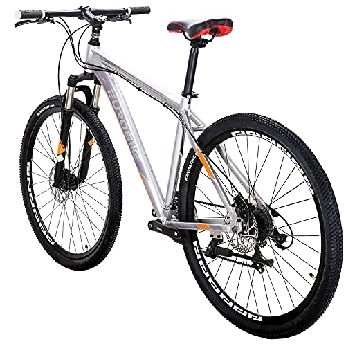 Mountain Bike : YH-X9 Mountain Bike for Mens, 29 Inch Aluminum Frame Mountain bikes, 21 Speed, Dual Disc Brakes, Front Suspension, 29er Mens Bicycle Adults (MULTI-SPOKE SIL)