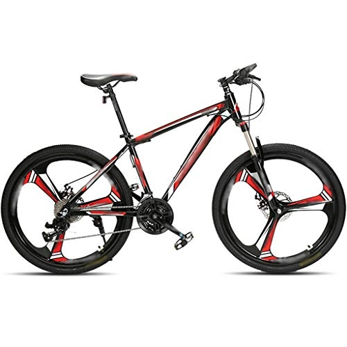 Mountain Bike : YHRJ Road Bike Outdoor Riding, Off-road Adult Mountain Bicycle, Shock-absorbing MTB, 26 Inch / 27 Spd, 2 Wheel Types, Aluminum Alloy Frame, Dual Disc Brakes (Color : Black red B-27spd, Size : 26inch)