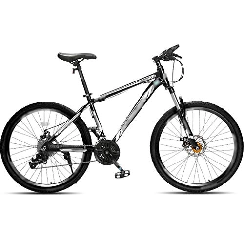 Mountain Bike : YHRJ Road Bike Outdoor Riding, Off-road Adult Mountain Bicycle, Shock-absorbing MTB, 26 Inch / 27 Spd, 2 Wheel Types, Aluminum Alloy Frame, Dual Disc Brakes (Color : Black white A-27spd, Size : 26inch)