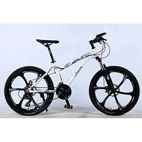 Mountain Bike : YHtech 24 Inch 24Speed Mountain Bike for Adult, Lightweight Aluminum Alloy Full Frame, Wheel Front Suspension Female OffRoad Student Shifting Adult Bicycle, Disc Brake (Color : White, Size : C)