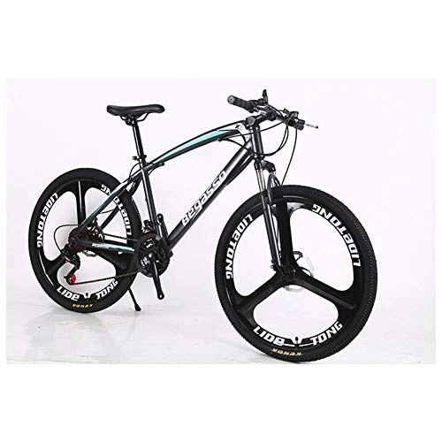 Mountain Bike : YISUNF Outdoor sports 26" Mountain Bike Lightweight HighCarbon Steel Frame Front Suspension Dual Disc Brakes 2130 Speeds Unisex Bicycle MTB (Color : Black, Size : 21 Speed)