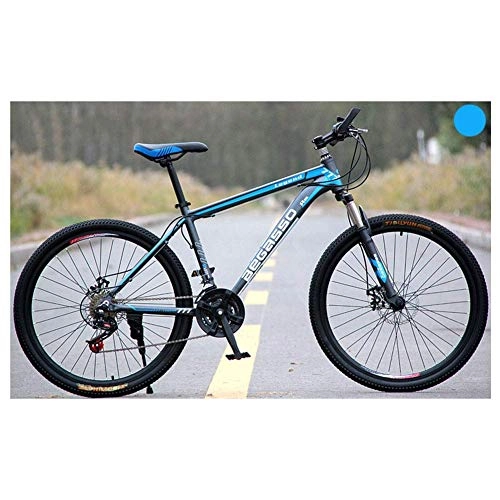 Mountain Bike : YISUNF Outdoor sports 26" Mountain Bike Unisex 2130 Speeds Mountain Bike, HighCarbon Steel Frame, Trigger Shift (Color : Blue, Size : 27 Speed)