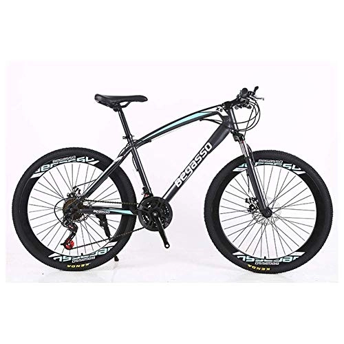 Mountain Bike : YISUNF Outdoor sports Bicycle 26" Mountain Bike 2130 Speeds HighCarbon Steel Frame Shock Absorption Mountain Bicycle (Color : Grey, Size : 21 Speed)