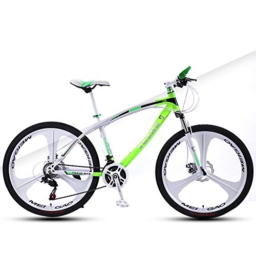 Mountain Bike : YJTGZ Kids Bike, Children'S Mountain Bike, 24 Inch, With Shock Absorption, High Carbon Steel Frame High Hardness Off-Road Dual Disc Brakes Adult Men And Women Teenage Student Variable Speed(green)