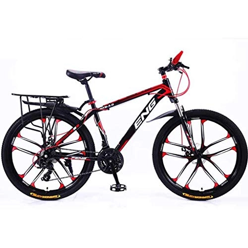 Mountain Bike : YLJYJ 21 / 24 / 27 / 30 Speed Mountain Bike, High Carbon Steel Variable Speed 24 / 26in Wheel Bicycle Full, City Bike For Mens / Womens (Color : C-24in, Size : 21 speed)