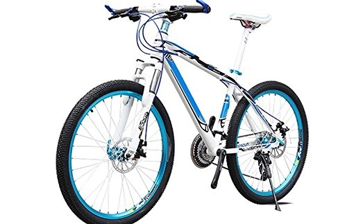 Mountain Bike : Yoli New Bicycle 36V Lithium Battery Electric Snow Bike SHIMAN0 Mountain Bike , 5 colors, three speeds (24speed, blue)