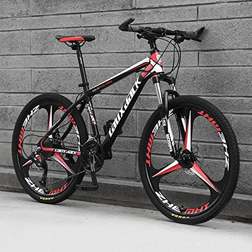 Mountain Bike : Yoshiyami Bicycle, Shift Bicycle Bicycle, Adolescent Gift, Road Racing-[Top] Three Knives - Black Red_21 Speed (Default 26 Inch)，Mountain Bike