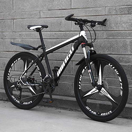 Mountain Bike : YOUSR Commuter City Hardtail Bike, Mountain Bicycle Riding Damping Mountain Bike Black White 21 Speed