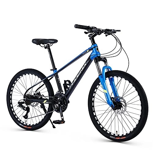 Mountain Bike : YUEGOO Mountain Bike, Speed Alumialloy Frame, Hard-Tail Mountain Bike with Hydraulic Lock Out Fork and Hidden Cable Design, Dual Disc Brake Bike for Adults / Black Blue / 24Inch 27Speed