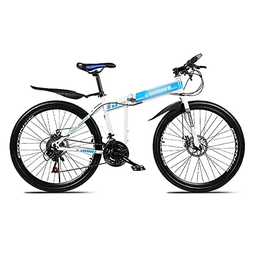 Mountain Bike : YUNLILI Multi-purpose 26 In MTB Mens 21 / 24 / 27-Speed Mountain Bike Carbon Steel Frame With Lockable Shock-absorbing U-shaped Front Fork (Color : Blue, Size : 27 Speed)