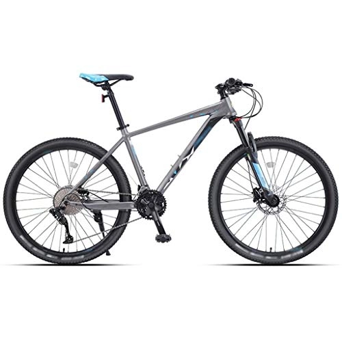 Mountain Bike : YXFYXF Dual Suspension 33 Speed Aluminum Alloy Mountain Bike, Oil Disc Brake Highway Bicycle, Ultra-light Unisex MTB, 26. (Color : 33-speed Blue, Size : 26 inches)
