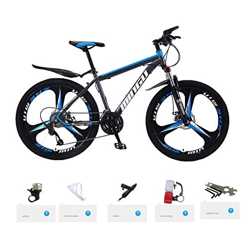 Mountain Bike : YXIAOL Foldable Sport 26 Inch Mountain Bike, Disc Brakes Hardtail MTB, Trekking Bike Men Girls, Full Suspension Mountain Bike Fitness Outdoor / Leisure Cycling (inch 3 Cutter Wheel), Blue-24-Speed