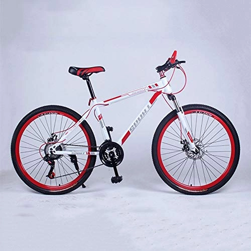 Mountain Bike : YXWJ 24 / 26 Inch Mountain Bike Off-Road Adult Speed Mountain Men And Women Bicycle Double Disc Brake Road Cycling (Color : 26 inches, Size : 24 speed)