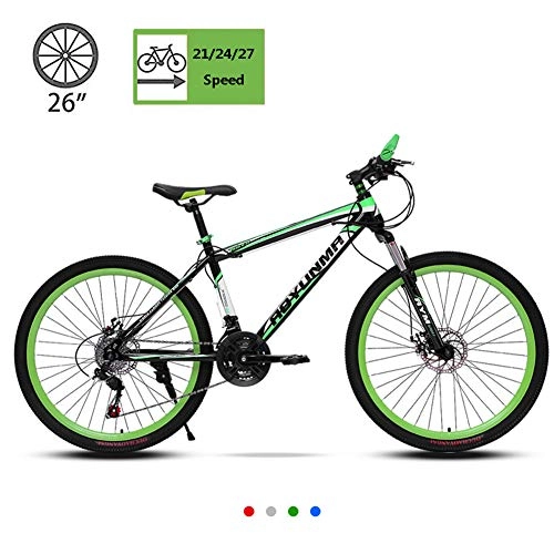 Mountain Bike : YXYLD 26 Inch Mountain Bike, 21 / 24 / 27-speed Bicycle Adult Student Outdoors Cycling Road Bikes, hardtail Double Disc Brake Mountain Bike with High Carbon Steel Frame Bike