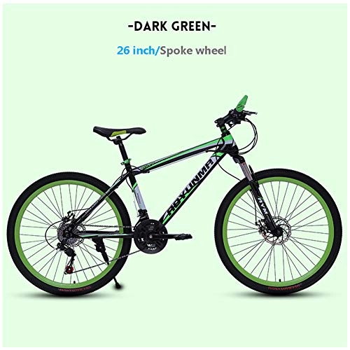 Mountain Bike : YXYLD Adult Mountain Bikes, 26in Carbon Steel Mountain Bike, 21 / 24 / 274 Speed Bicycle, gears Dual Disc Brakes Mountain Bicycle, adult Mountain Bikes for Tall People