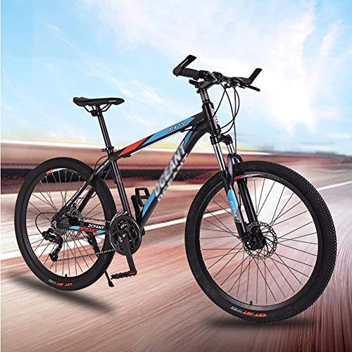 Mountain Bike : YXYLD Men's Road Mountain Bike, 26-Inch Hard-Tail Bike, Lightweight Aluminum Alloy, Mountain Bike With Thickened Tires, Dual Disc Brakes, 24 Inches, 21 Speed