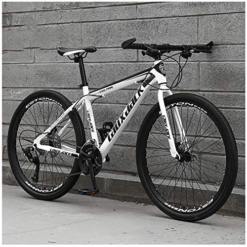Mountain Bike : YXYLD Mountain Bike 26 Inch Country Adult MTB, Hardtail Bicycle with Adjustable Seat, Spoke Wheel, with Double Disc Brake, Thickened Carbon Steel Frame,