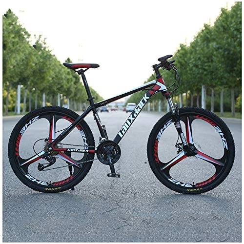 Mountain Bike : YXYLD Mountain Bike 26 Inch with Double Disc Brake, Country Adult MTB, Hardtail Bicycle with Adjustable Seat, Thickened Carbon Steel Frame, 3 knife One Wheel