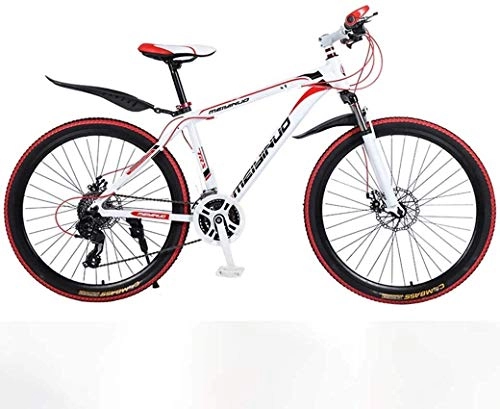 Mountain Bike : YZPFSD 26In 24-Speed Mountain Bike for Adult, Lightweight Aluminum Alloy Full Frame, Wheel Front Suspension Mens Bicycle, Disc Brake, Colour:Black 4 (Color : Red 1)
