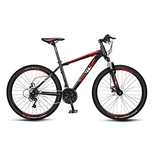 Mountain Bike : zcyg 26 Inch Bikes Mountain Bike With Full Suspension High Carbon Steel Frame, 24 Speed, Double Disc Brake And Dual Suspension Anti-Slip Bicycles For Adult(Color:Black+Red)