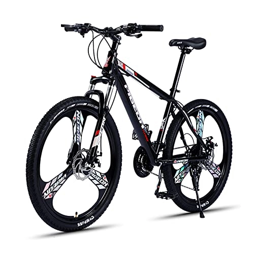 Mountain Bike : zcyg 26 Inch Mountain Bike For Men And Women, Full Suspension 27 Speed High-Tensile Carbon Steel Frame MTB With Dual Disc Brake