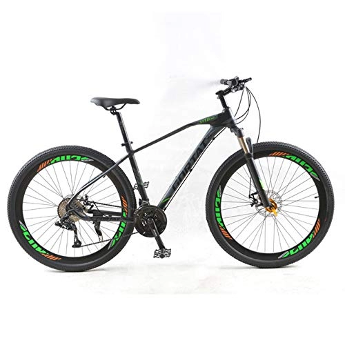 Mountain Bike : ZDK Bicycle mountain bike 29inch road bikes 30 speed Aluminum alloy Frame Variable Speed Dual Disc Brakes bicycles, Black green, 30 speed