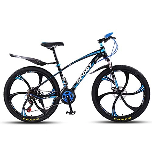 Mountain Bike : ZDZXC Adult Mountain Bike 21 Speed 26 Inch Full Suspension MTB Rugged One-piece Wheels with Mechanical Front and Rear Double Disc Brakes for Urban Roads