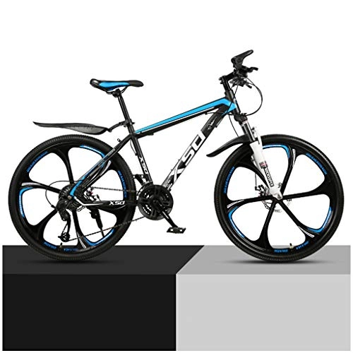 Mountain Bike : ZDZXC Outroad Mountain Bike Variable Speed Adults Full Suspension Mountain Bike High Carbon Steel Material 21 Speed 26 Inch Double Mechanical Disc Brakes