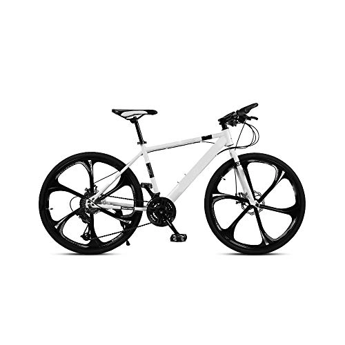 Mountain Bike : ZHANGXIAOYU Adult mountain bike wheel off-road bicycle double disc integrally bicycle shift (Color : White, Size : XL)