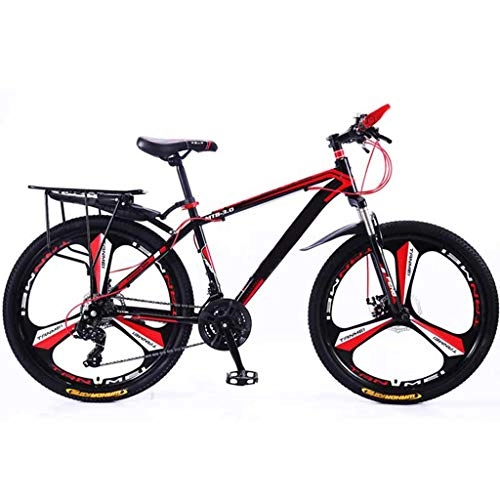 Mountain Bike : ZHEDYI Mountain Bike for Youth And Adults, High Carbon Steel Frame Front and Rear Dual Disc Brakes Bicycle, 21 / 24 / 27 / 30 Shifting Options, 24 / 26in Mens Bikes, Multiple Colors
