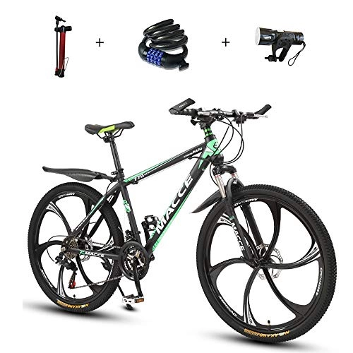 Mountain Bike : ZHIPENG Mountain Bikes, Full Suspension Mountain Bike, Outdoor Sports for Adult Students 26-Inch Road Bicycles, Stylish 27-Speed Shifting System Bikes, Green