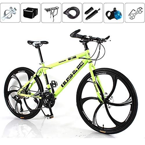 Mountain Bike : ZLMI Adult Mountain Bike, 26 Inch 30-Speed Bicycle Full Suspension MTB ​​Gears Dual Disc Brakes Mountain Bicycle, High-Carbon Steel Outdoors Hardtail Mountain Bike, Green