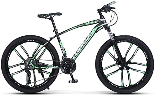 Mountain Bike : ZLYJ 26 Inch Adults Mountain Bikes, Carbon Steel Frame Hardtails Bicycles, Double Front Disc Brake Front Suspension C, 26inch