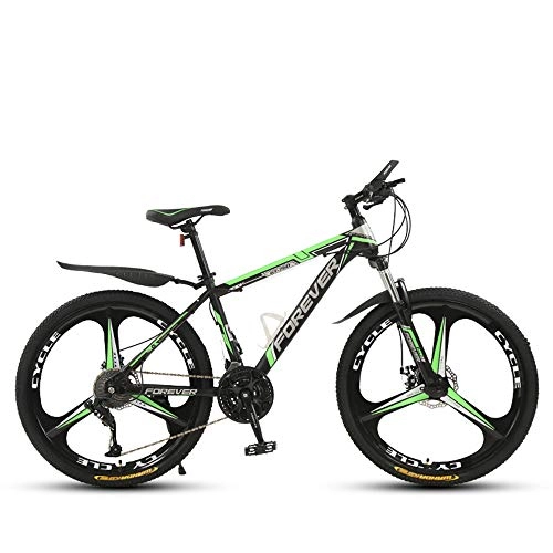 Mountain Bike : ZLZNX 24 Inch Gravel Road Bike, Fork Suspension Disc Brakes Mountain Bike, High Carbon Steel Frame, Lightweight Beach Cruiser Bicycle for Adult, Green, 21Speed