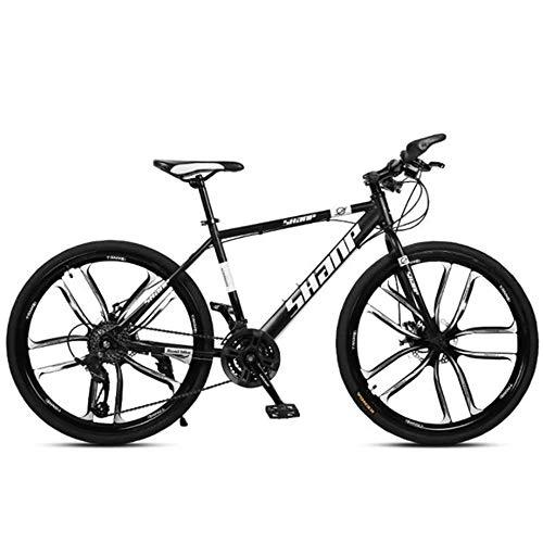 Mountain Bike : ZLZNX 26 Inch Mountain Bikes, Men's Dual Disc Brake Hardtail Mountain Bike, Bicycle Adjustable Seat, High-carbon Steel Frame, Black, 30Speed