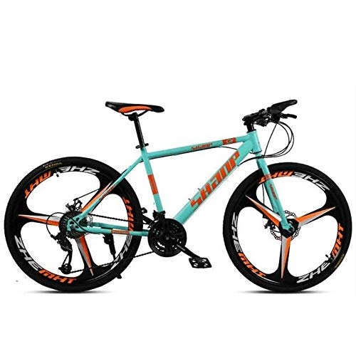 Mountain Bike : ZLZNX 26 Inch Mountain Bikes, Men's Dual Disc Brake Hardtail Mountain Bike, Bicycle Adjustable Seat, High-carbon Steel Frame, Green, 30Speed