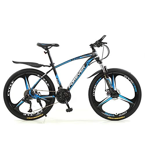 Mountain Bike : ZLZNX Bicycle, 24 Inch 21 / 24 / 27 / 30 Speed Mountain Bikes, Hard Tail Mountain Bicycle, Lightweight Bicycle with Adjustable Seat, Double Disc Brake, Blue, 27Speed
