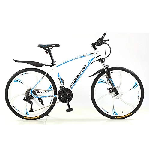 Mountain Bike : ZLZNX Bicycle, 26 Inch 21 / 24 / 27 / 30 Speed Mountain Bikes, Hard Tail Mountain Bicycle, Lightweight Bicycle with Adjustable Seat, Double Disc Brake, White, 27Speed