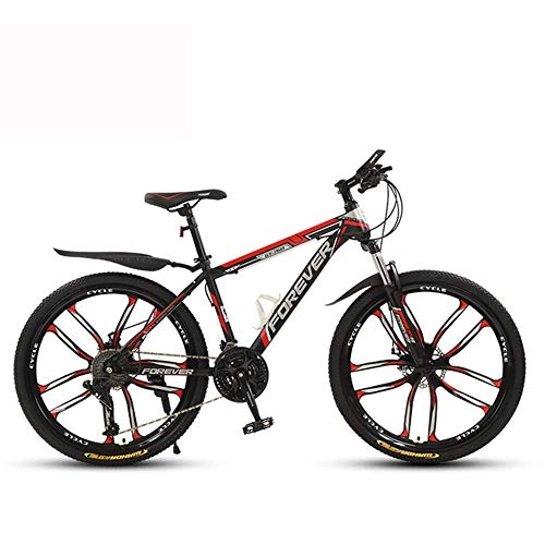 Mountain Bike : ZMCOV 24 / 26 Inches Mountain Bike, MTB Bicycle with 10 Cutter Wheel, Unisex, Summer Travel Outdoor Bicycle, High-Carbon Steel Hardtail Road Bikes, 24 speed, 26Inch