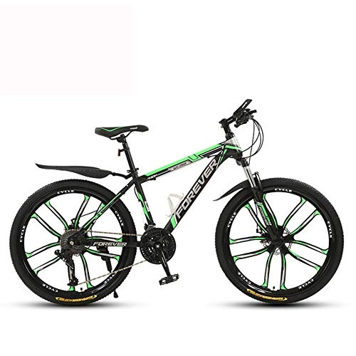 Mountain Bike : ZMCOV Mountain Bike 24 / 26 Inches, Road Bikes with Front Suspension, MTB Bicycle with 10 Cutter Wheel, 21 speed, 24Inch