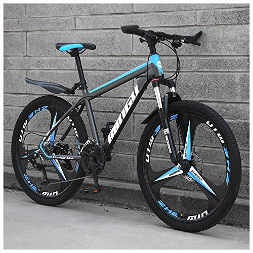Mountain Bike : ZMCOV Unisex Adult Mountain Bike, High-Carbon Steel Hardtail MTB, Damping Bicycle Adjustable Seat, 3 Spoke, 30 Speed, 26Inch